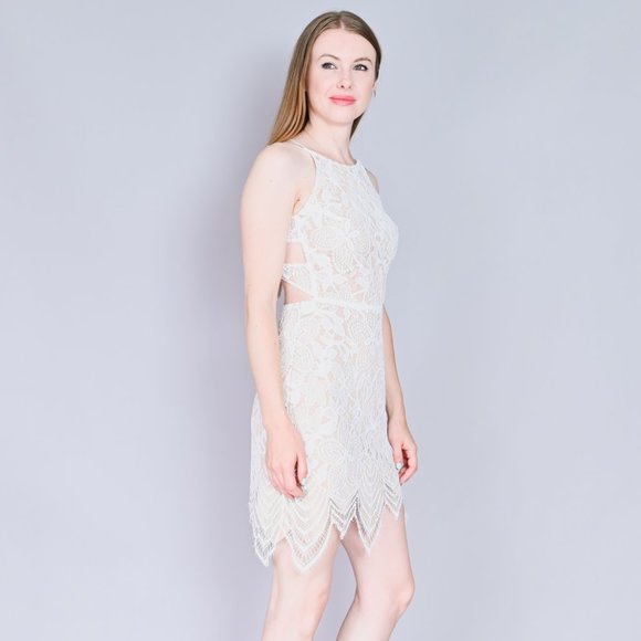 FOR LOVE AND LEMONS Ivory Guava Lace Mini Dress - Picture 3 of 7